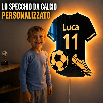 LumiFoot™ — Lo Specchio LED da Calcio Personalizzato con Nome e Numero