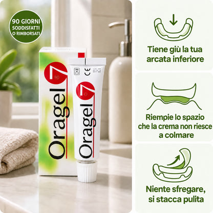 Oragel™ — Dentiera Ferma al 100%, Tenuta Sicura Tutto il Giorno