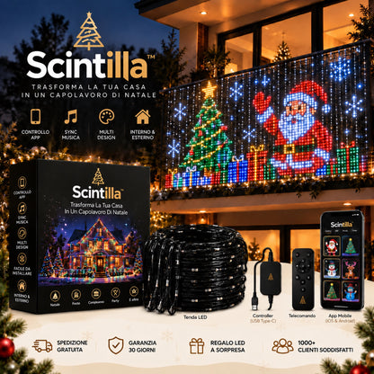 Scintilla™ — La Tenda LED Animata che Trasforma la Tua Casa a Natale