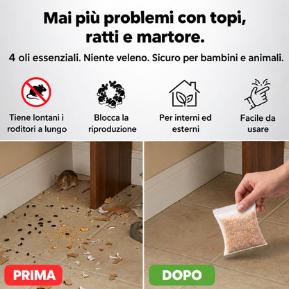Scaccia™ — Il Sacchetto Repellente Naturale contro Topi e Ratti