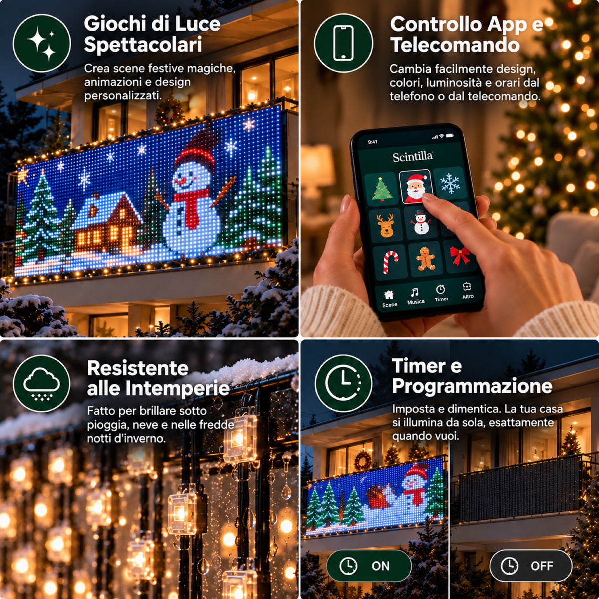 Scintilla™ — La Tenda LED Animata che Trasforma la Tua Casa a Natale