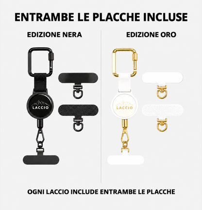 Laccio™ — Il Porta Telefono Retrattile con Moschettone