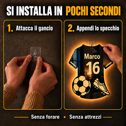 LumiFoot™ — Lo Specchio LED da Calcio Personalizzato con Nome e Numero