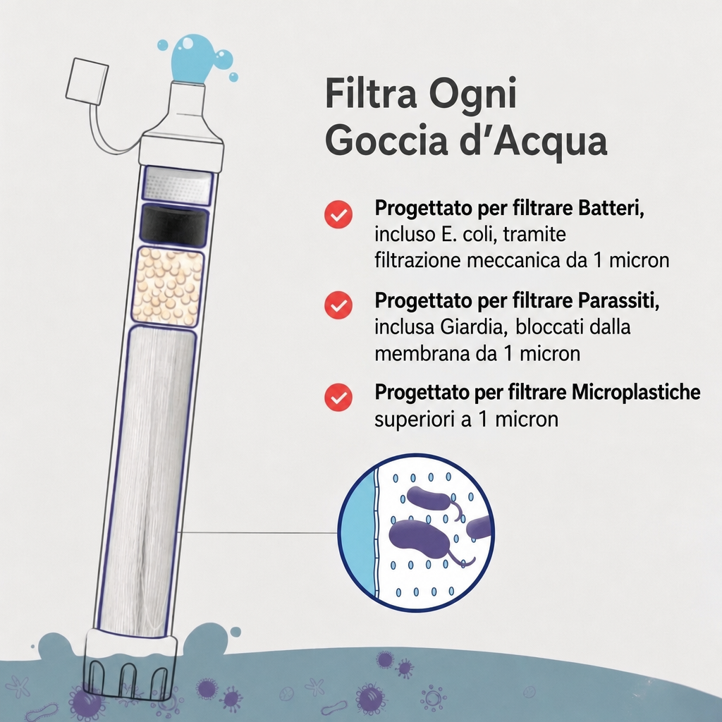 AquaPura™ — Cannuccia Filtrante Portatile
