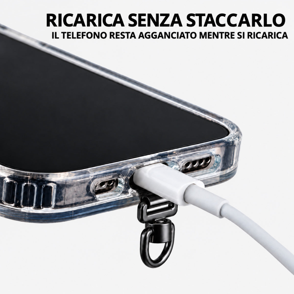 Laccio™ — Il Porta Telefono Retrattile con Moschettone