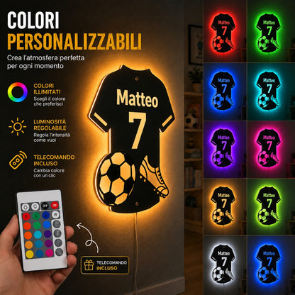 LumiFoot™ — Lo Specchio LED da Calcio Personalizzato con Nome e Numero
