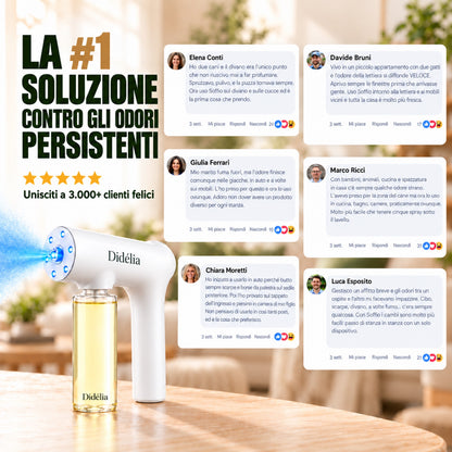 Soffio™ — L'Eliminatore di Odori a Luce Blu per Animali e Casa