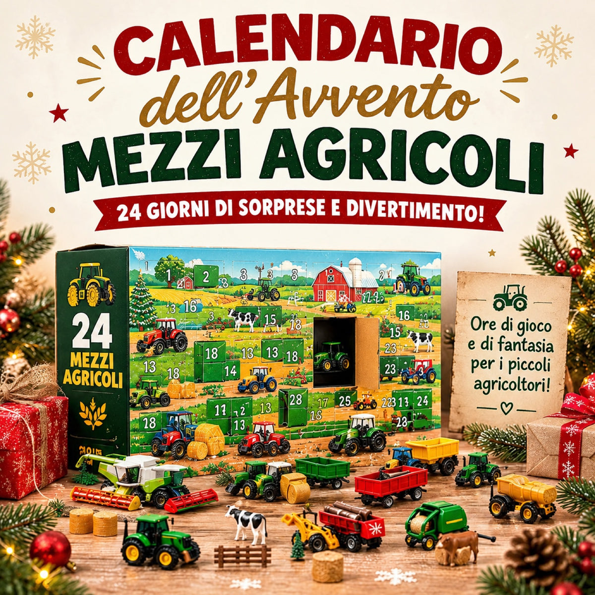Calendario dell'Avvento con 24 Veicoli in Miniatura™ — 24 Giorni di Sorprese fino a Natale