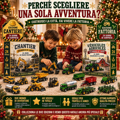 Calendario dell'Avvento con 24 Veicoli in Miniatura™ — 24 Giorni di Sorprese fino a Natale