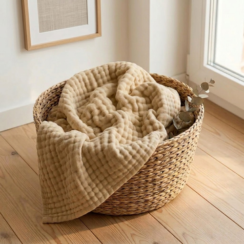 Cotton muslin blanket