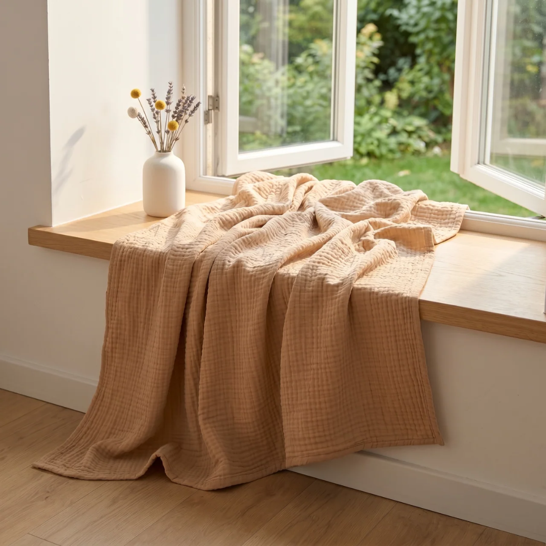 Cotton muslin blanket