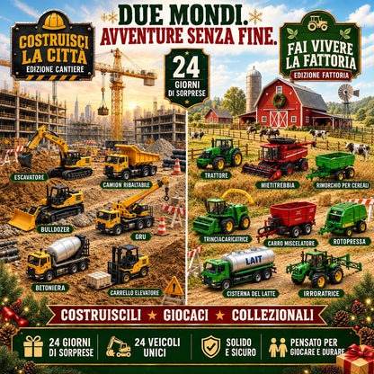 Calendario dell'Avvento con 24 Veicoli in Miniatura™ — 24 Giorni di Sorprese fino a Natale