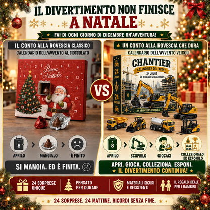 Calendario dell'Avvento con 24 Veicoli in Miniatura™ — 24 Giorni di Sorprese fino a Natale