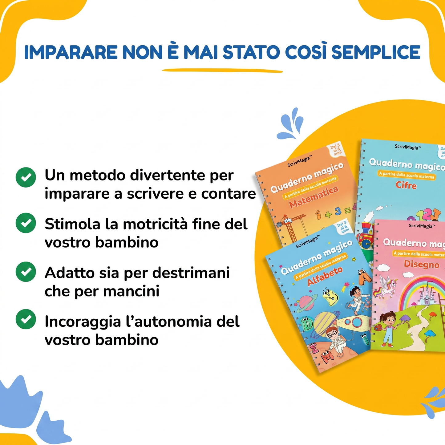 ScriviMagia™ – Quaderni Magici Riutilizzabili per Bambini