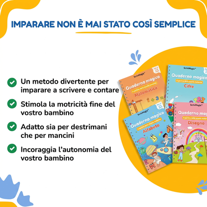 ScriviMagia™ – Quaderni Magici Riutilizzabili per Bambini