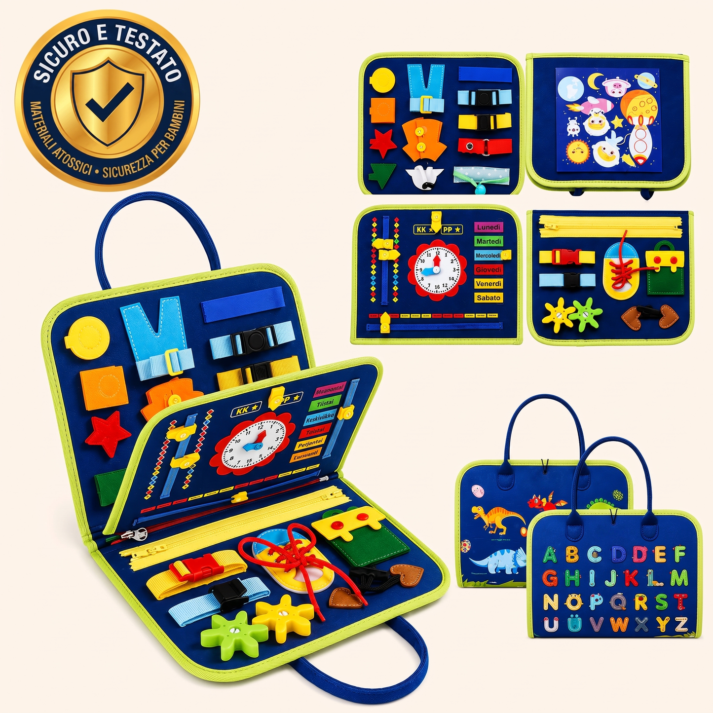 Libro Sensoriale Montessori per Bambini