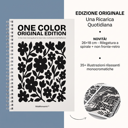 MioMomento™ - Libro da Colorare Monocromatico per Adulti