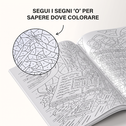 MioMomento™ - Libro da Colorare Monocromatico per Adulti