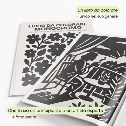 MioMomento™ - Libro da Colorare Monocromatico per Adulti